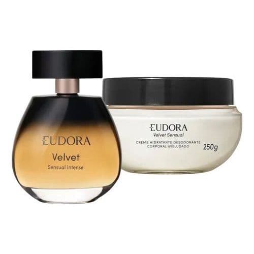 Combo Eudora Velvet Sensual Intense Colônia 100ml + Creme Corporal 250g | Perfume Feminino Sofisticado e Hidratante Perf