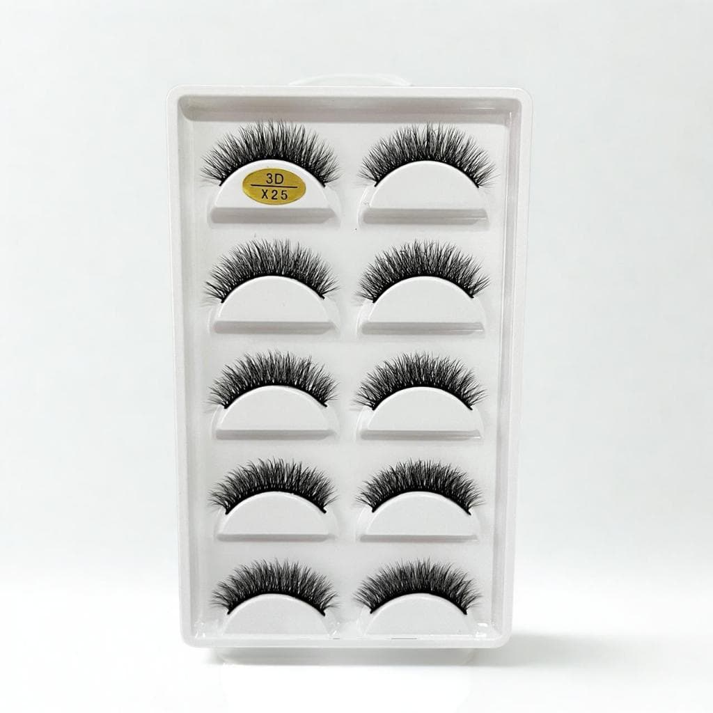 Cílios postiço 3D X25 - cartela 5 pares