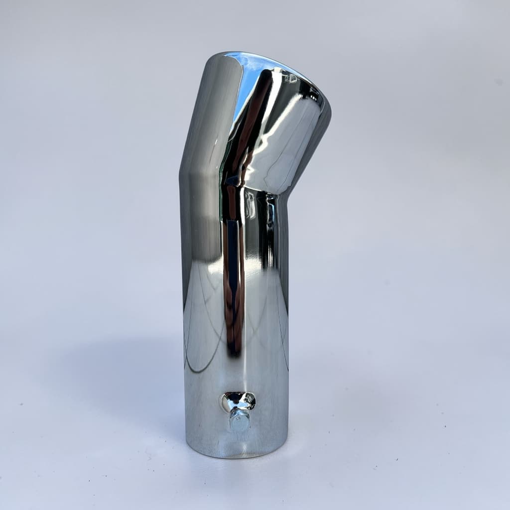 Ponteira Escapamento Metal Cromada 2,5 Polegada Curva 24cm de Comprimento Camionete Van Carro