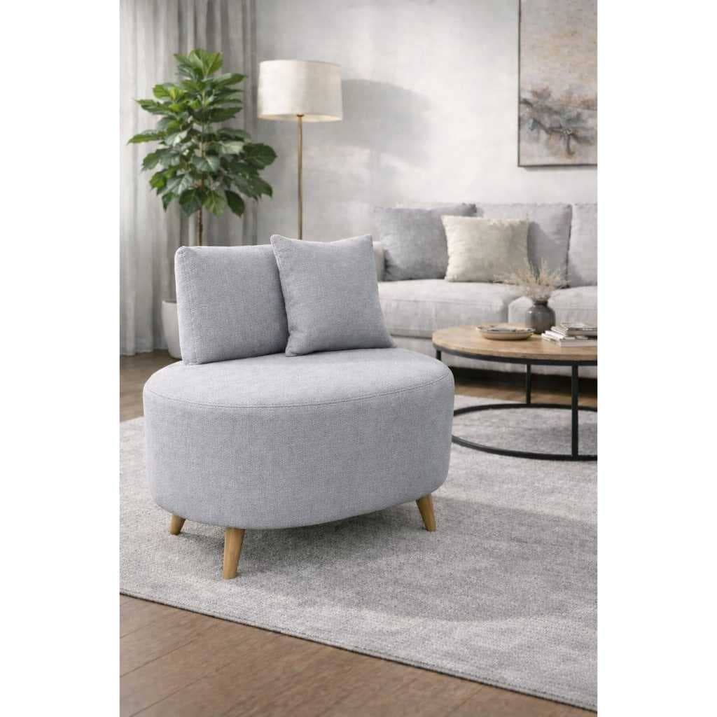 Poltrona Curva Moderna para Sala de Estar Tecido Boucle Para Salão de Beleza Visammer