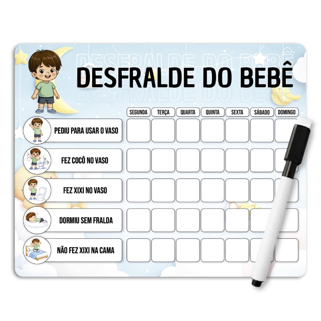 Lousa Desfralde Do Bebê Kids Magnética Imã De Geladeira Com Caneta
