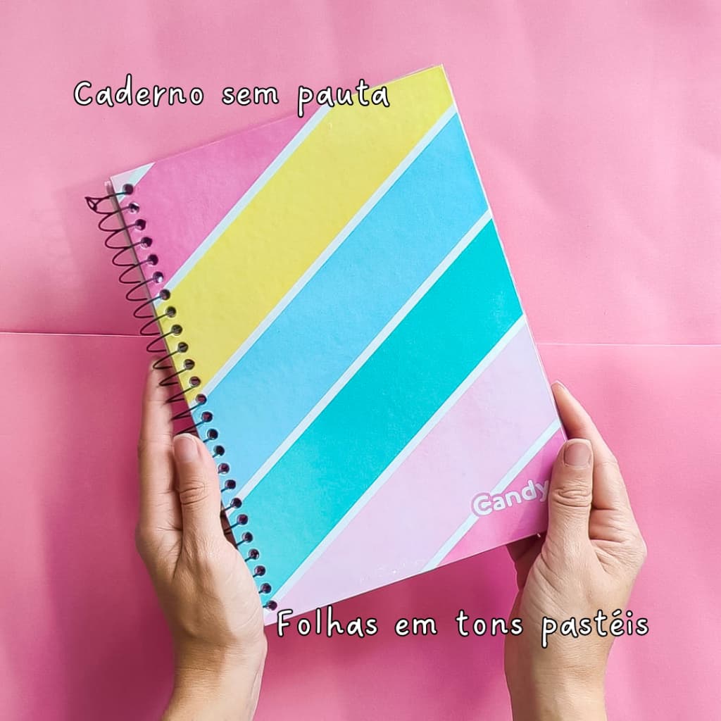 Caderno Sem Pauta Sem Linhas Miolo Colorido folhas Coloridas Tons Pastéis Com Espaço para Guardar Documentos Anotações