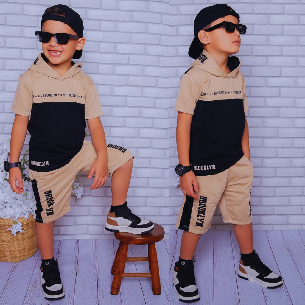 Conjunto Menino Infantil Juvenil Roupa Primeira Linha Kit Camiseta + Bermuda