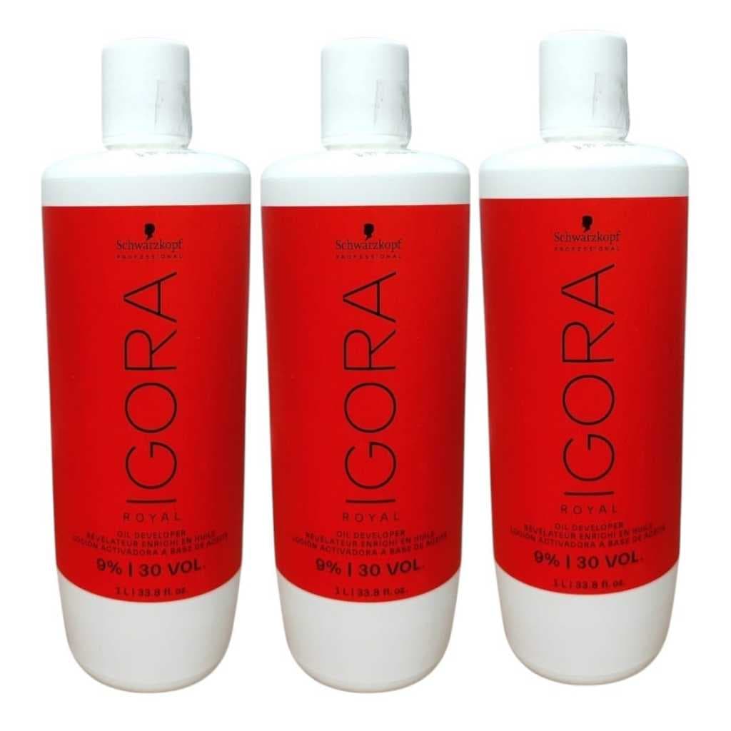 Água Oxigenada 1 Litro 1, 2 ou 3 unidades Igora Royal c/ 30 Volumes Profissional
