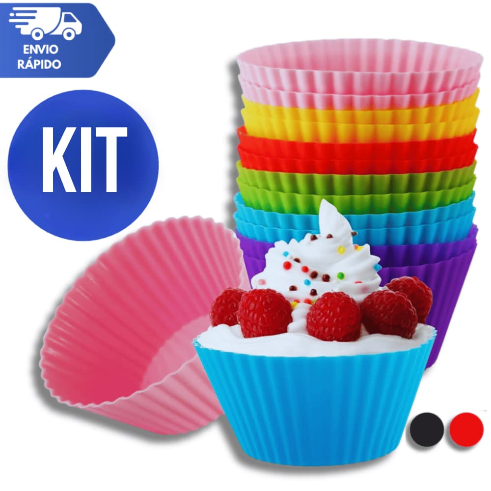 Forminhas Cupcake Silicone Antiaderente Flexível Reutilizável Ideal Para Muffins Bolos e Doces