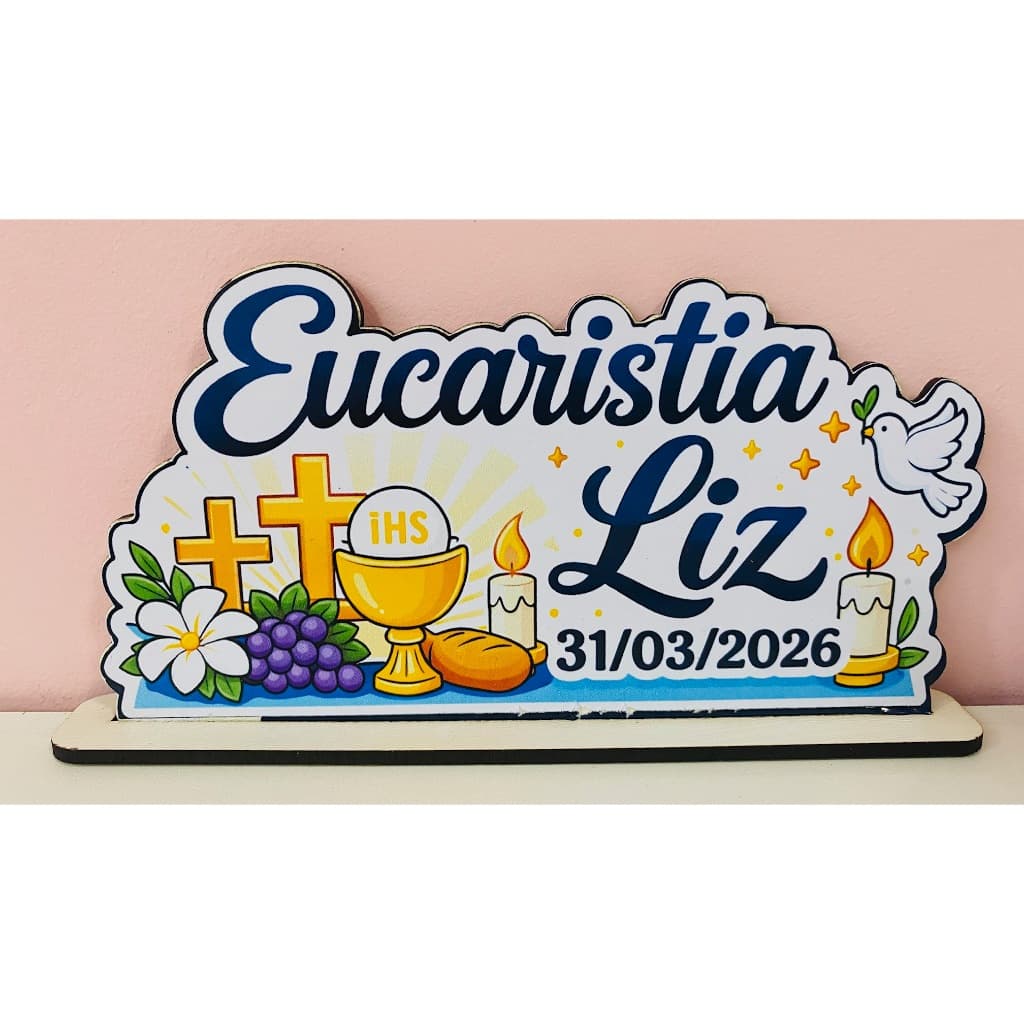 Kit 30 Centro De Mesa Lembrancinha Tema Eucaristia Mdf