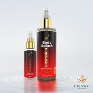 Kit Perfume Capilar Obssession Brilho Laminado 53ml + Body Splash 200ml Longa Duração Pure Nature