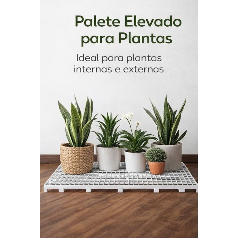KIT 10 PEÇAS  – Estrado Piso Plastico Modular Branco Jardinagem Planta Quintal Palete Pallet Pallets