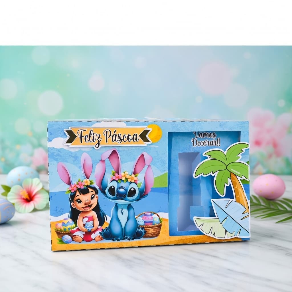 Kit Mini Confeiteiro Caixa Ovo de Pascoa Temas Meninas 5 unid.