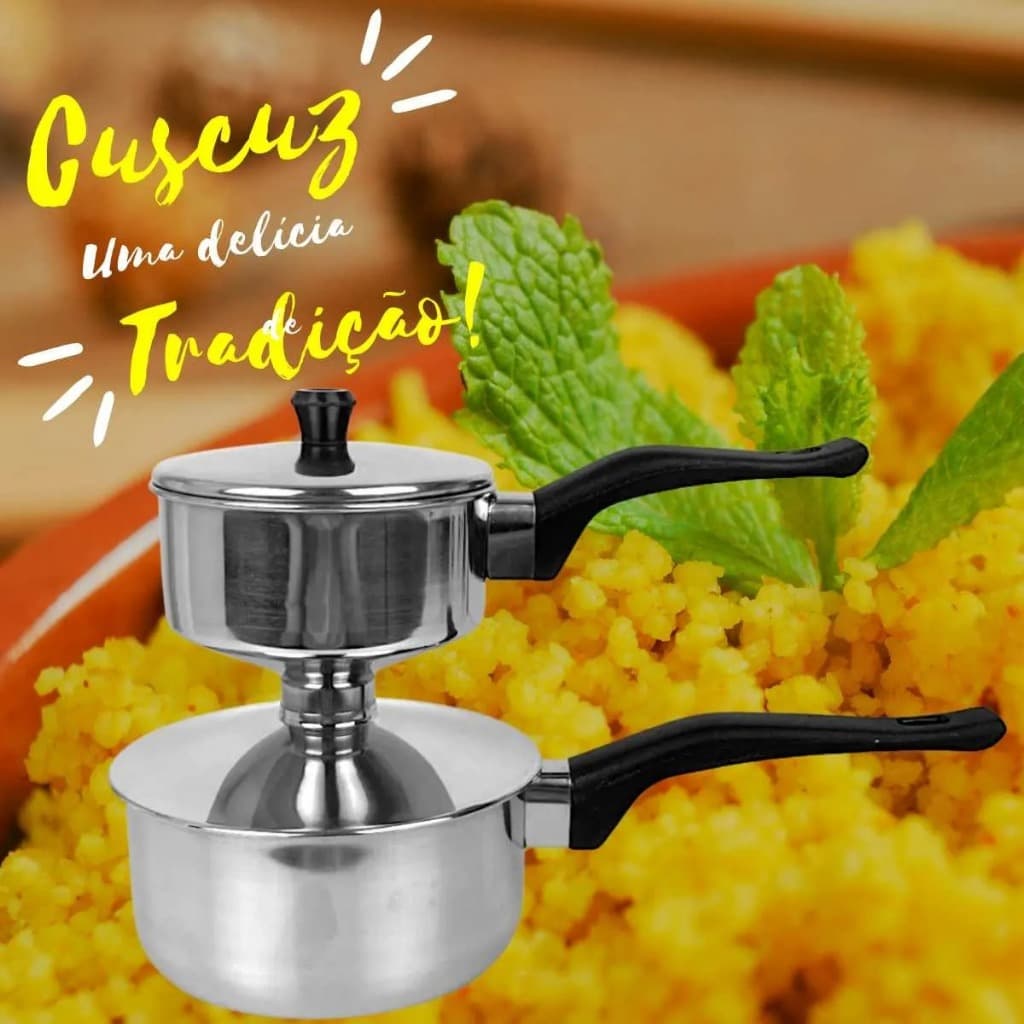 Cuscuzeira Individual  Aço Inox Pequena