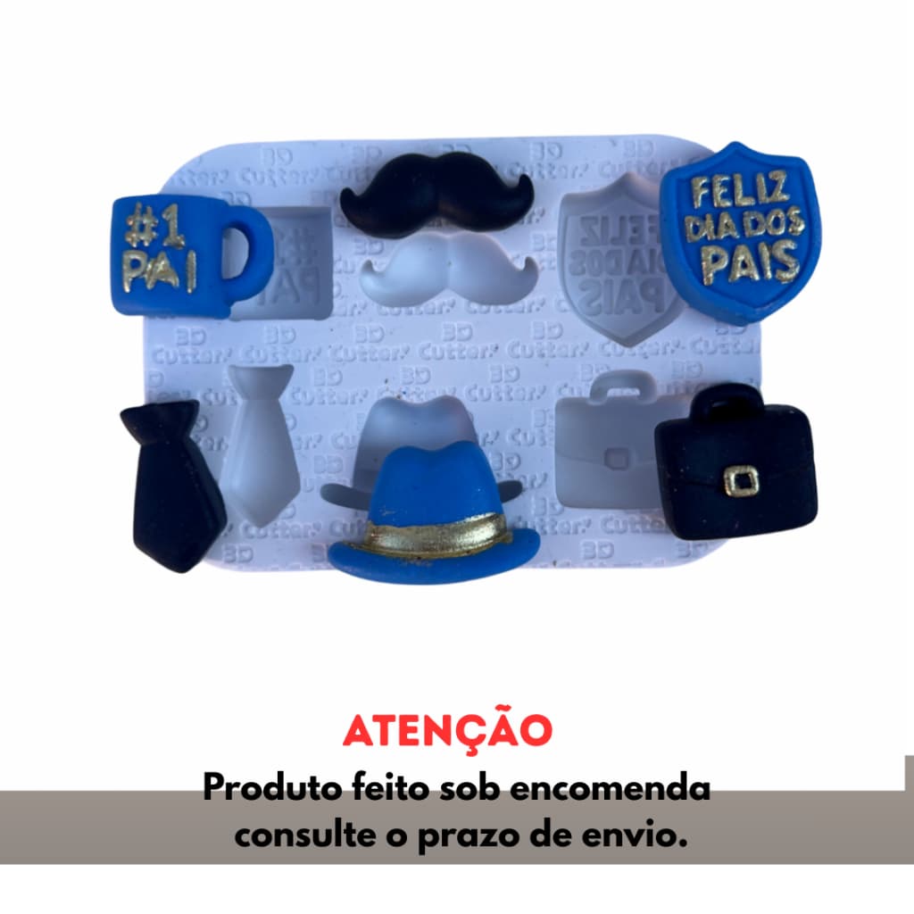 Molde de Silicone para apliques de Artesanato - Dia dos Pais