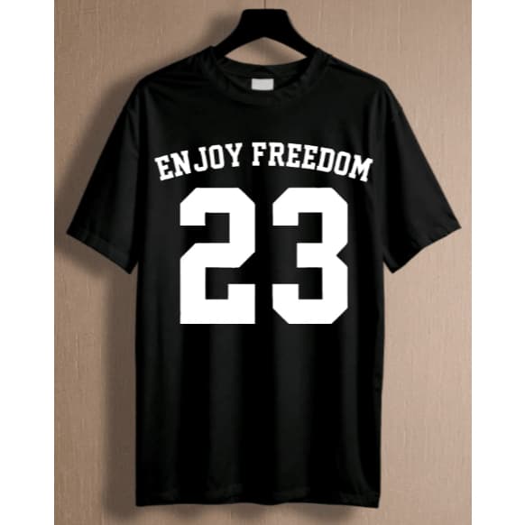 Camiseta Básica Estilo Jersey Feminino Masculino Unissex Estampado Enjoy Freedom 23 Estilo Casual