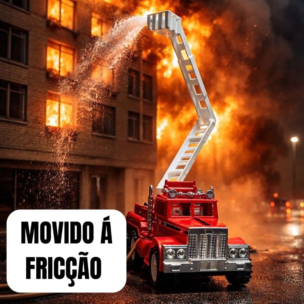 1 unidade caminhão de bombeiro com escada giratória