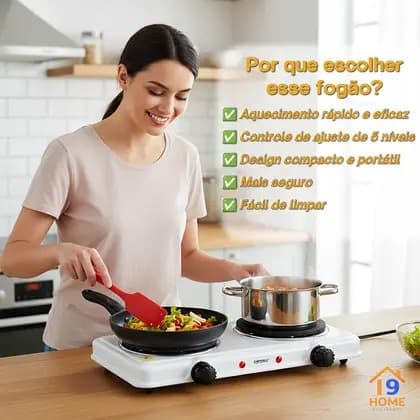 Fogareiro Elétrico Indução 2 Boca 127V - Branca