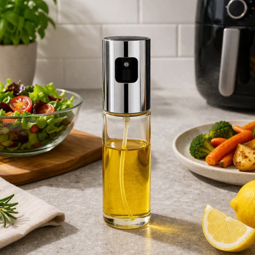 Pulverizador de Azeite Spray 100ml Vidro Borrifador Óleo Vinagre Air Fryer Cozinha