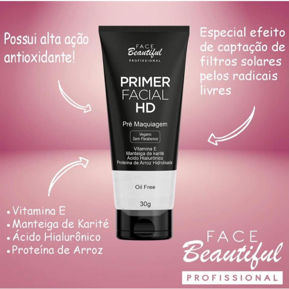 Primer Facial HD Face Beautiful 30g - Antioxidante, Hidratante, Sem Parabenos