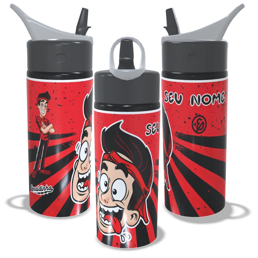 Garrafa Infantil Enaldinho Personalizada COM NOME 600ml de Aluminio