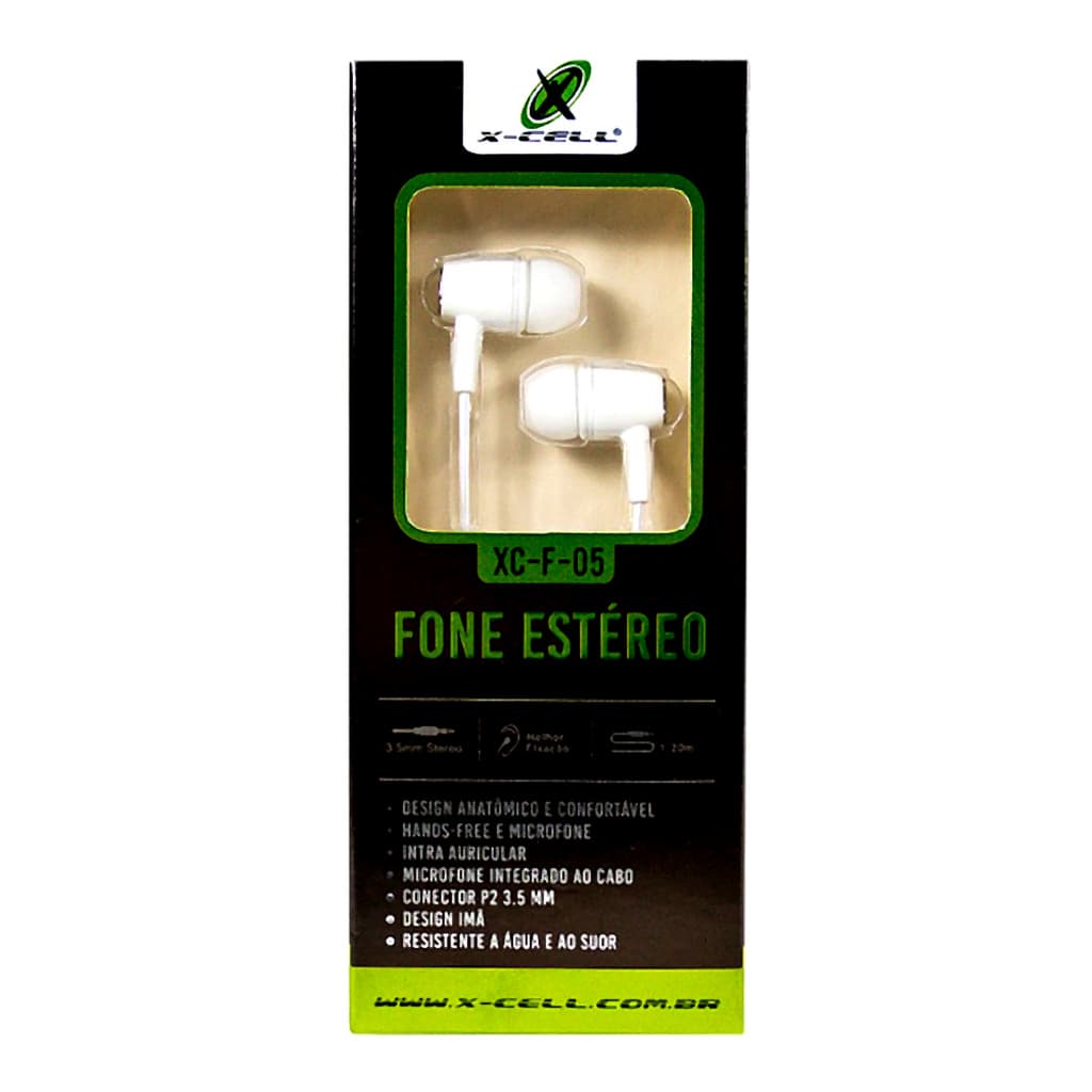 Fone de Ouvido Estéreo - XC-F05 Branco X-CELL DS Tools