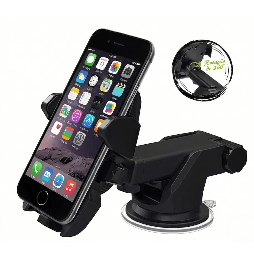 Suporte Celular Carro GPS Suporte para Celular Carro Ventosa Ajustável 360° CJ-02