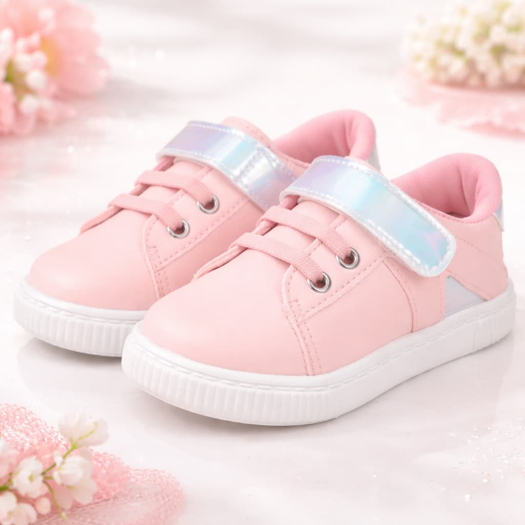 Tenis Infantil Feminino Ajustavel Leve Antiderrapante Confortavel Dia a Dia Casual Menina Escolar