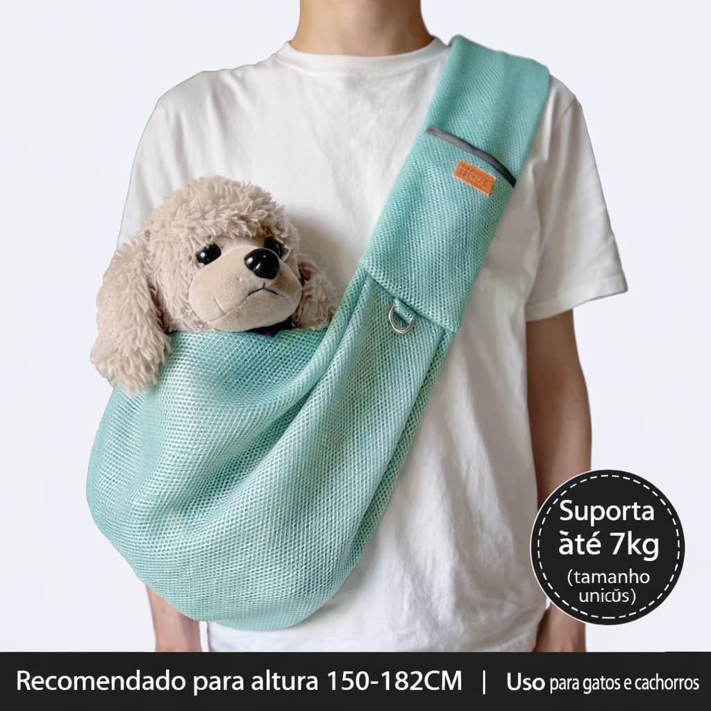 Bolsa Transversal para Pets Mochila Peitoral Respirável para Gatos e Cachorros Pequenos