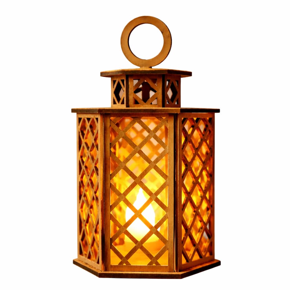 Lamparina Luminária Porta Velas Mdf Cru Decorativo