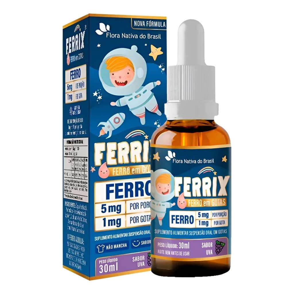 Kids Ferrix (Ferro 5mg Porção) Sabor Uva