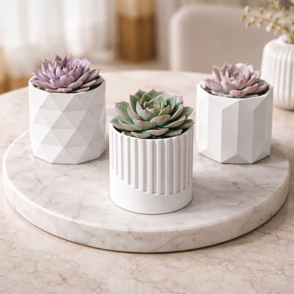 Vasos Geométricos Decorativos Design Moderno Decoração Casa