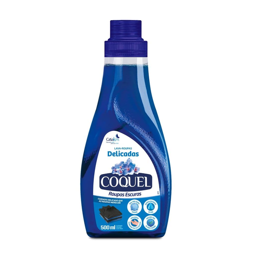 Sabão Líquido Coquel Roupas Escuras Antibacteriano Frasco 500 Ml Lava Roupas CasaKm
