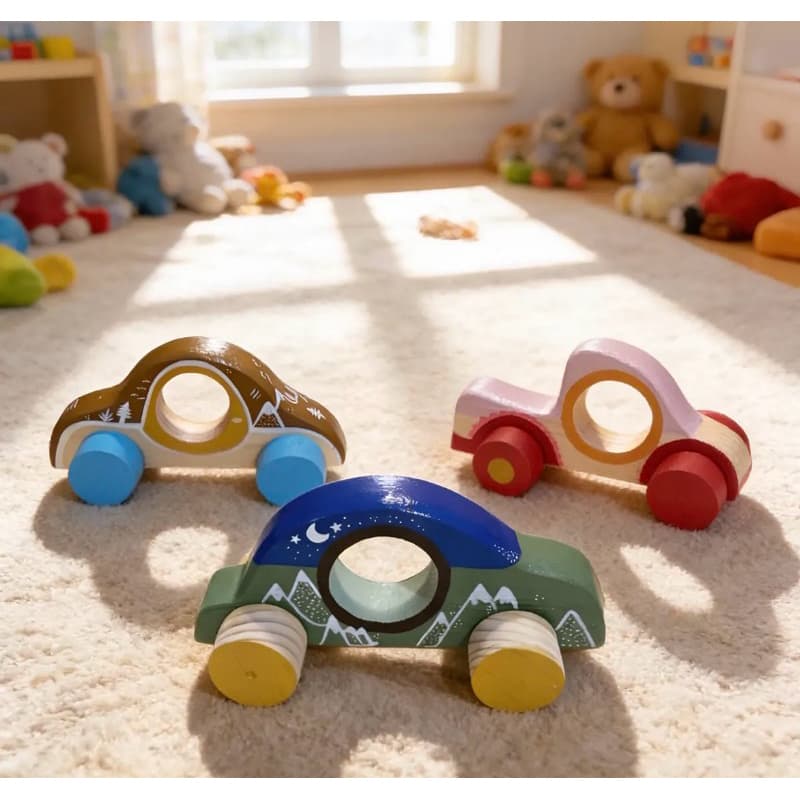 Brinquedo de menino - carrinho de madeira - Brinquedo Montessori unissex