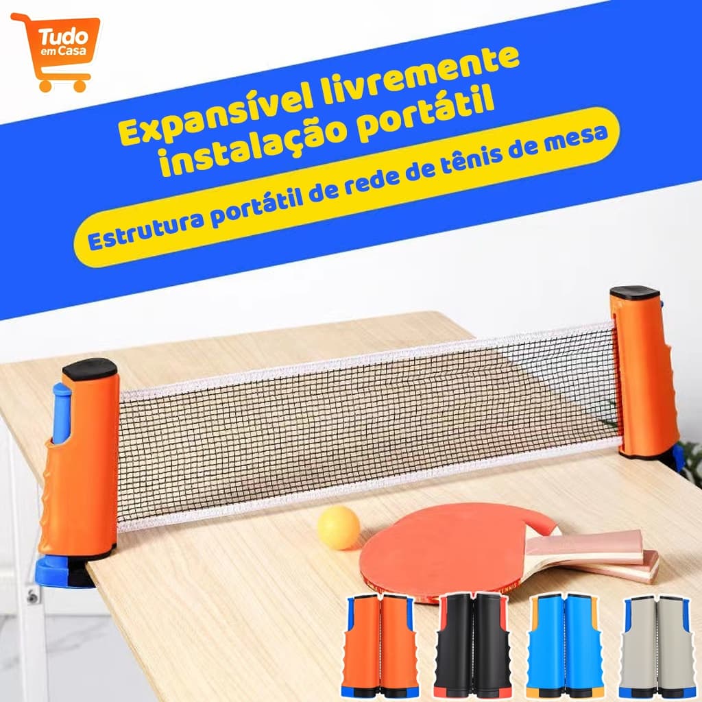 5 Bolinhas 2 Raquetes Kit Tênis De Mesa Ping Pong 1 Rede Retrátil portátil Armação de rede de ténis de mesa