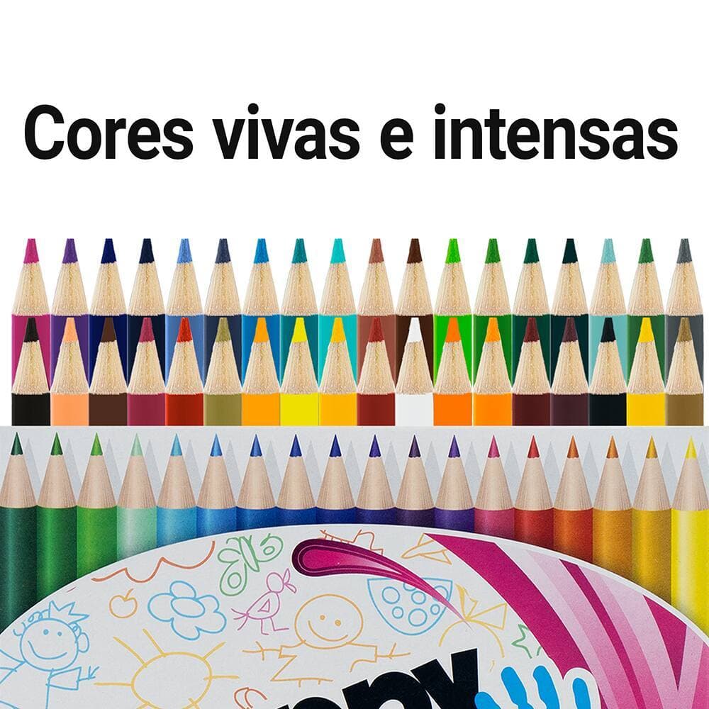 Lapis de Cor 36 Cores Redondo HT111704 HappyTime