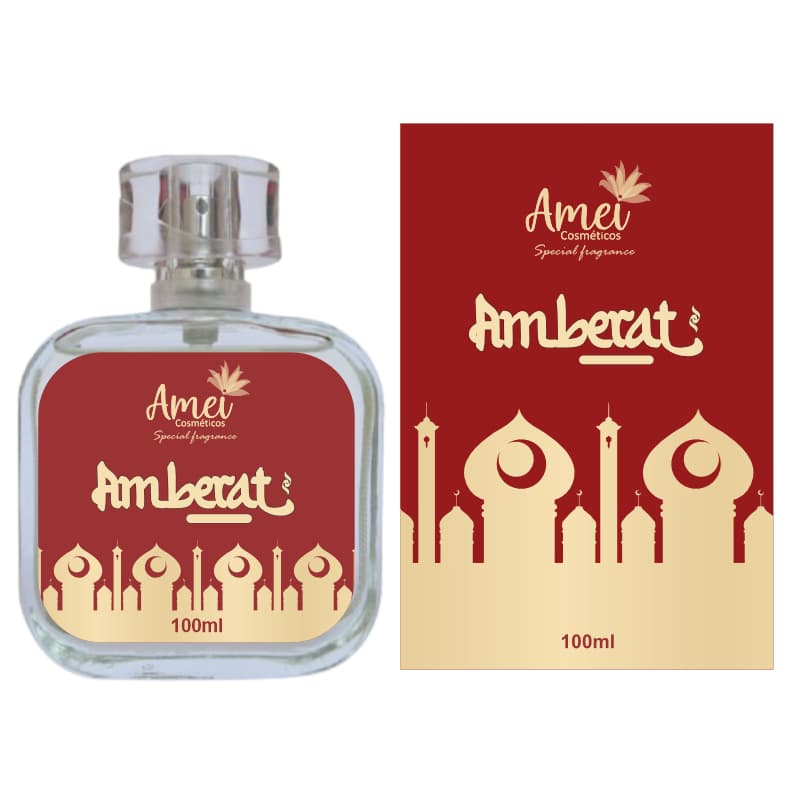 Perfume Masculino Árabe Amei Cosméticos Amberat Alta Fixação 33% de Essência - Baccarat