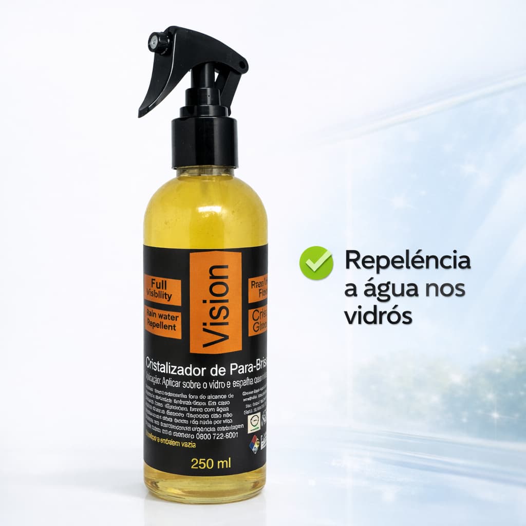 Cristalizador de Para-Brisa Vision 250ml – Repelente de Água para Vidros