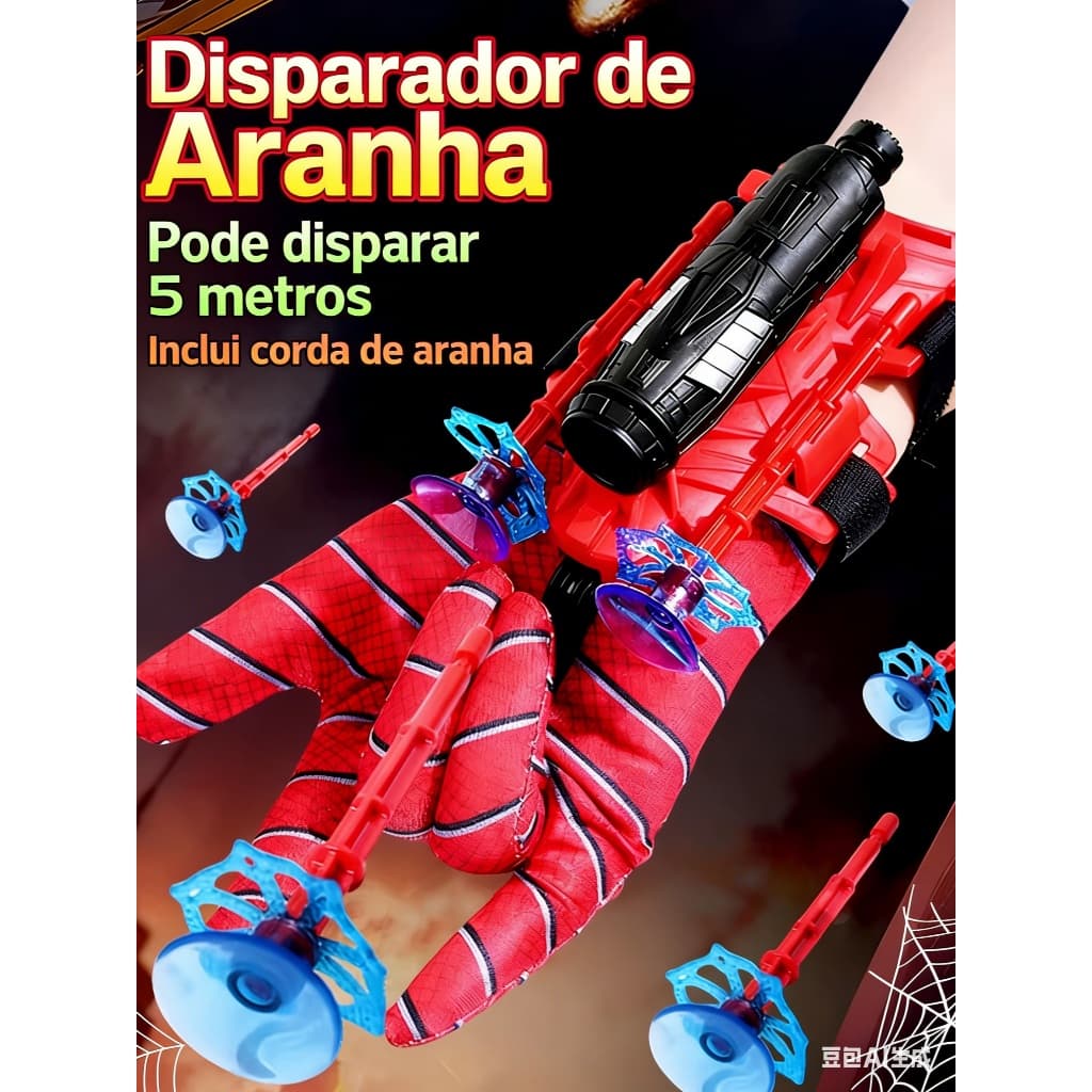 Web-Shooting Gloves - (Suction Cup Darts) - Kids' Superhero Toy - Gift for Children - Boys - Fantasy Gloves with Red Web