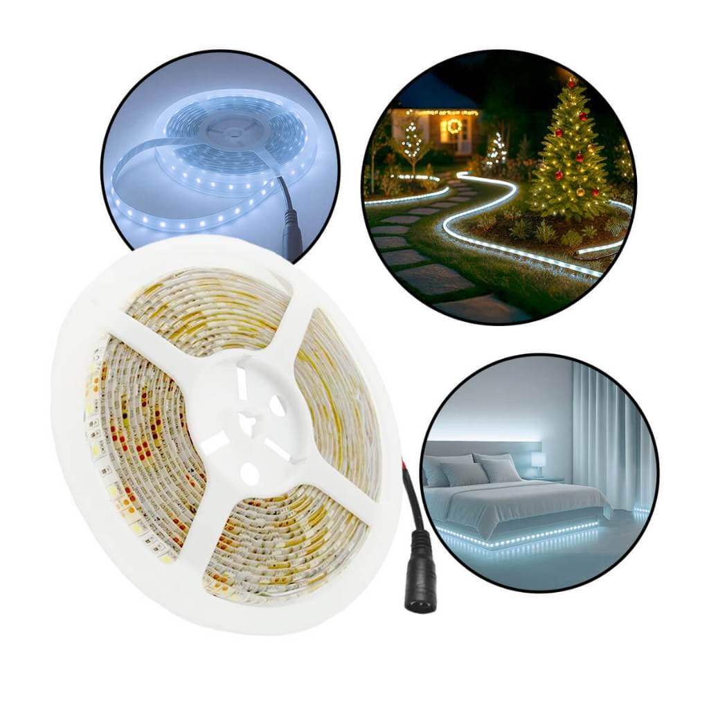 Iluminação Flexível 12V Branco Frio 5M Luz Decorativa e Econômica