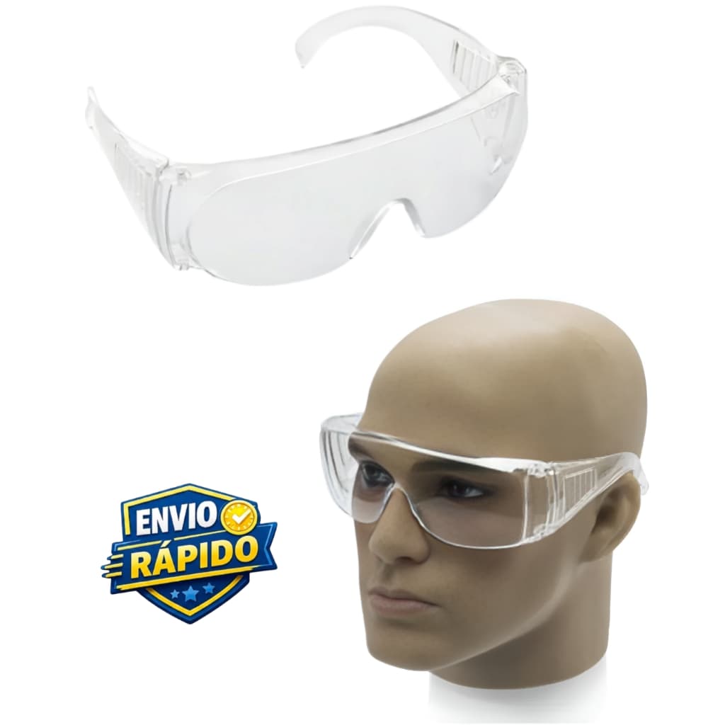Óculos De Proteção EPI Bomvink BOM-7403 Policarbonato Transparente Obra Marcenaria Oficina Resistente