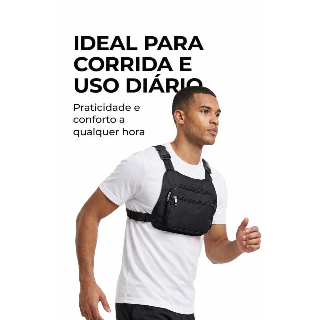 Bolsa de Peito Esportiva Tática Antifurto Unissex Pochete Motoboy Uber Motorista Chest Bag