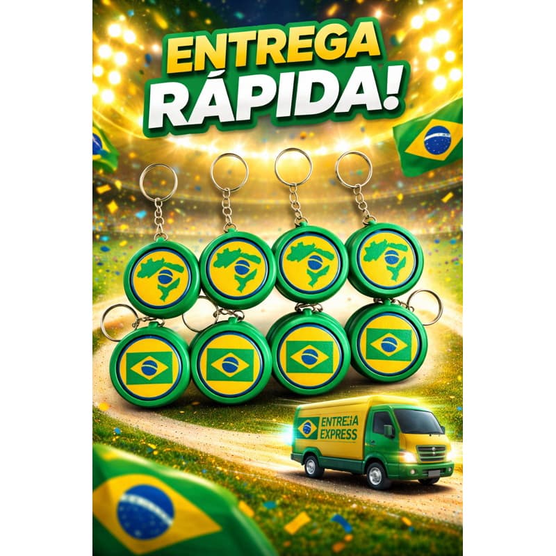 Chaveiro Giratório Brasil Copa do Mundo 2026