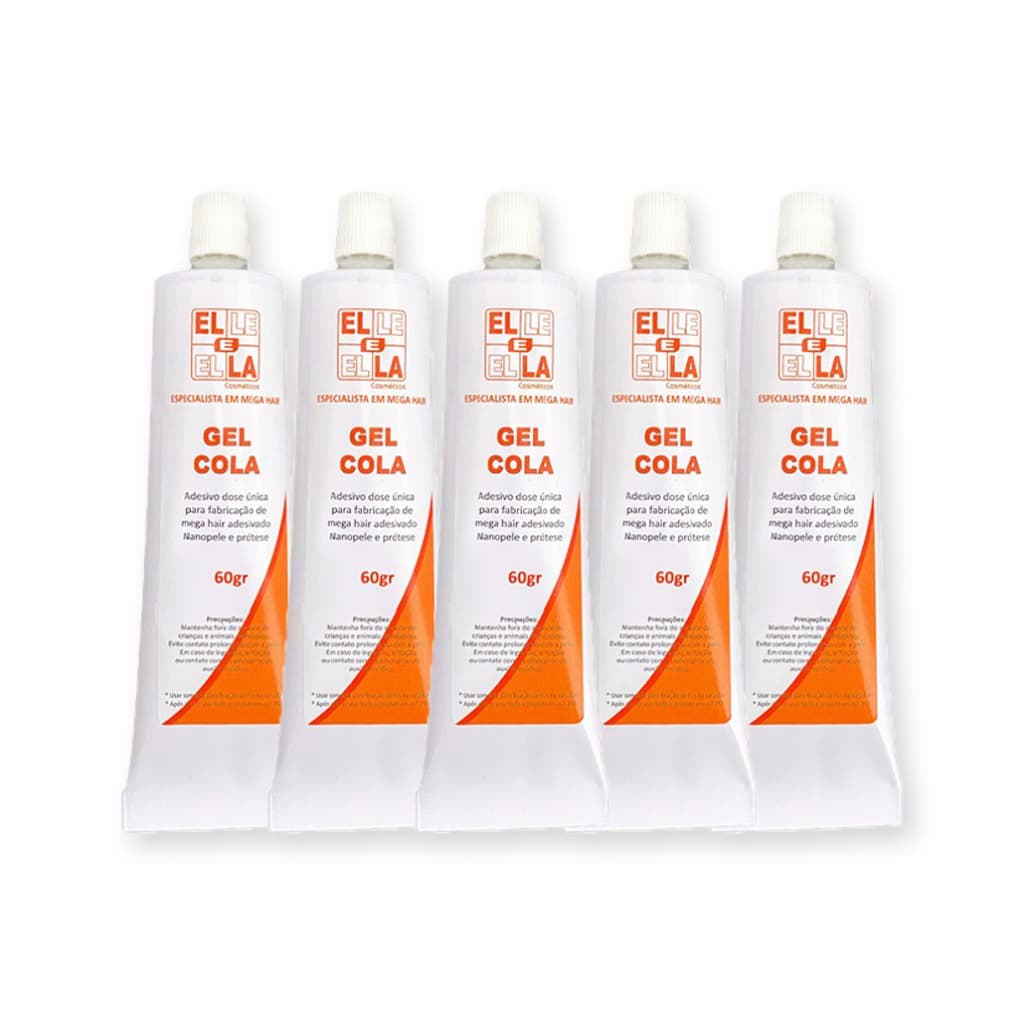 5 Gel Cola Para Fabricação De Mega Hair 60g