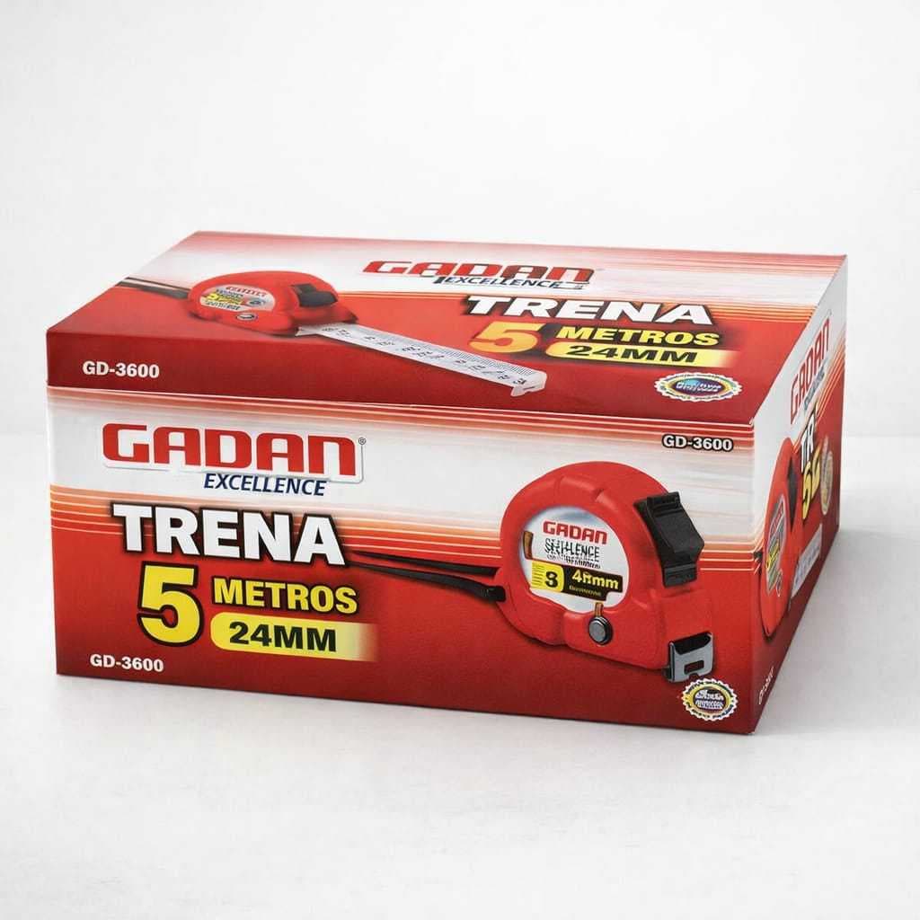 Trenas Metricas caixa c/ 12unidades  Gadan 5m x 24mm - Profissional