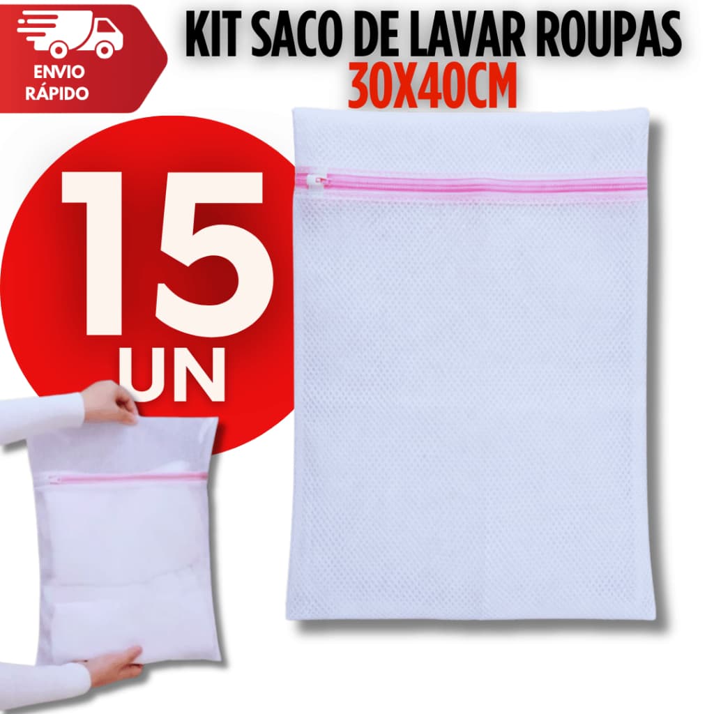 Kit Sacos Para Lavar Roupas A Máquina 30x40 cm Roupa Delicada Malha Multiuso Utensílios