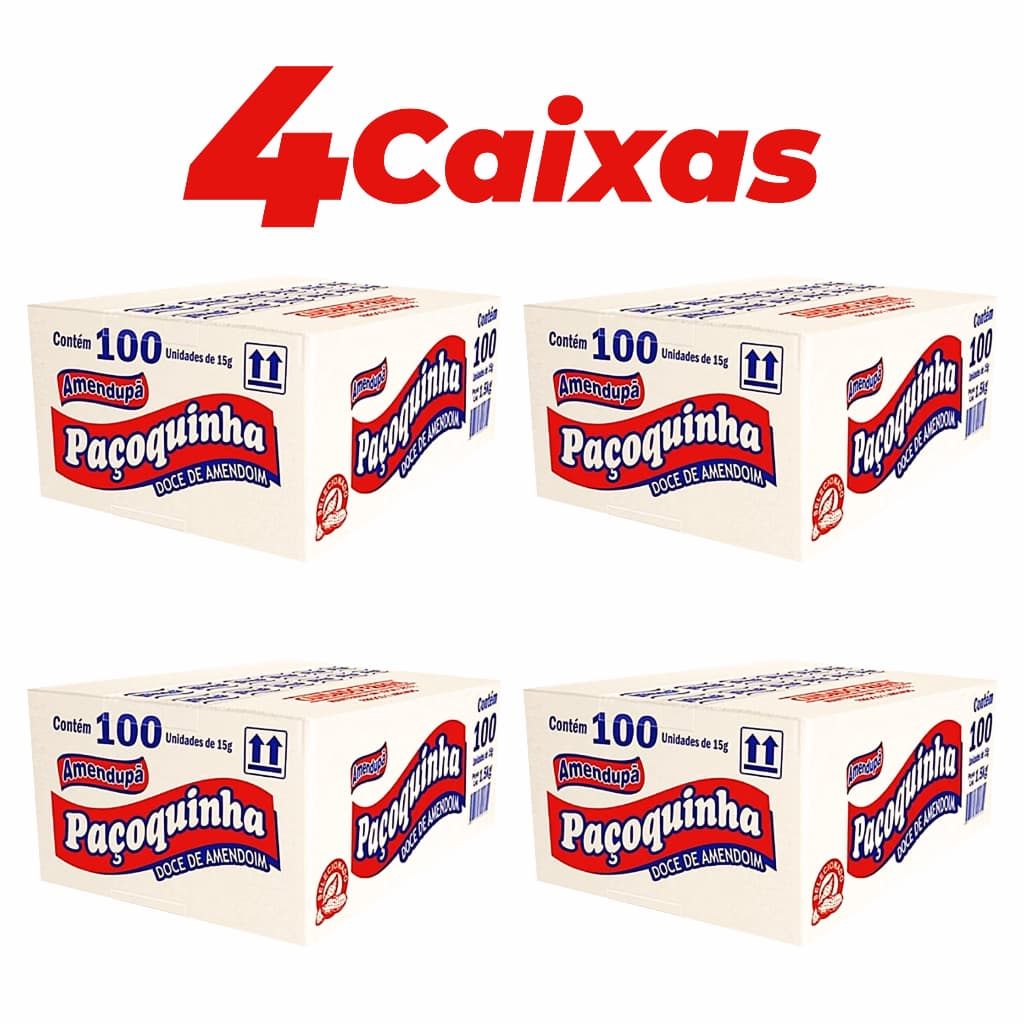 KIT 4 CAIXAS PAÇOQUINHAS AMENDUPA A MELHOR DO BRASIL