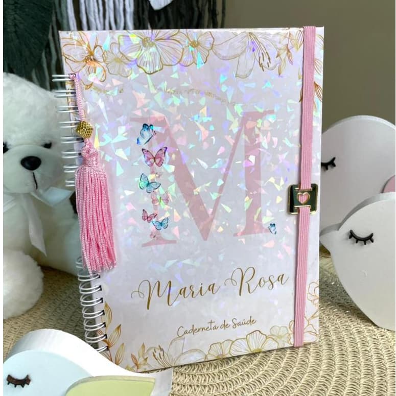 Caderneta de vacinação menina personalizada capa dura Luxo