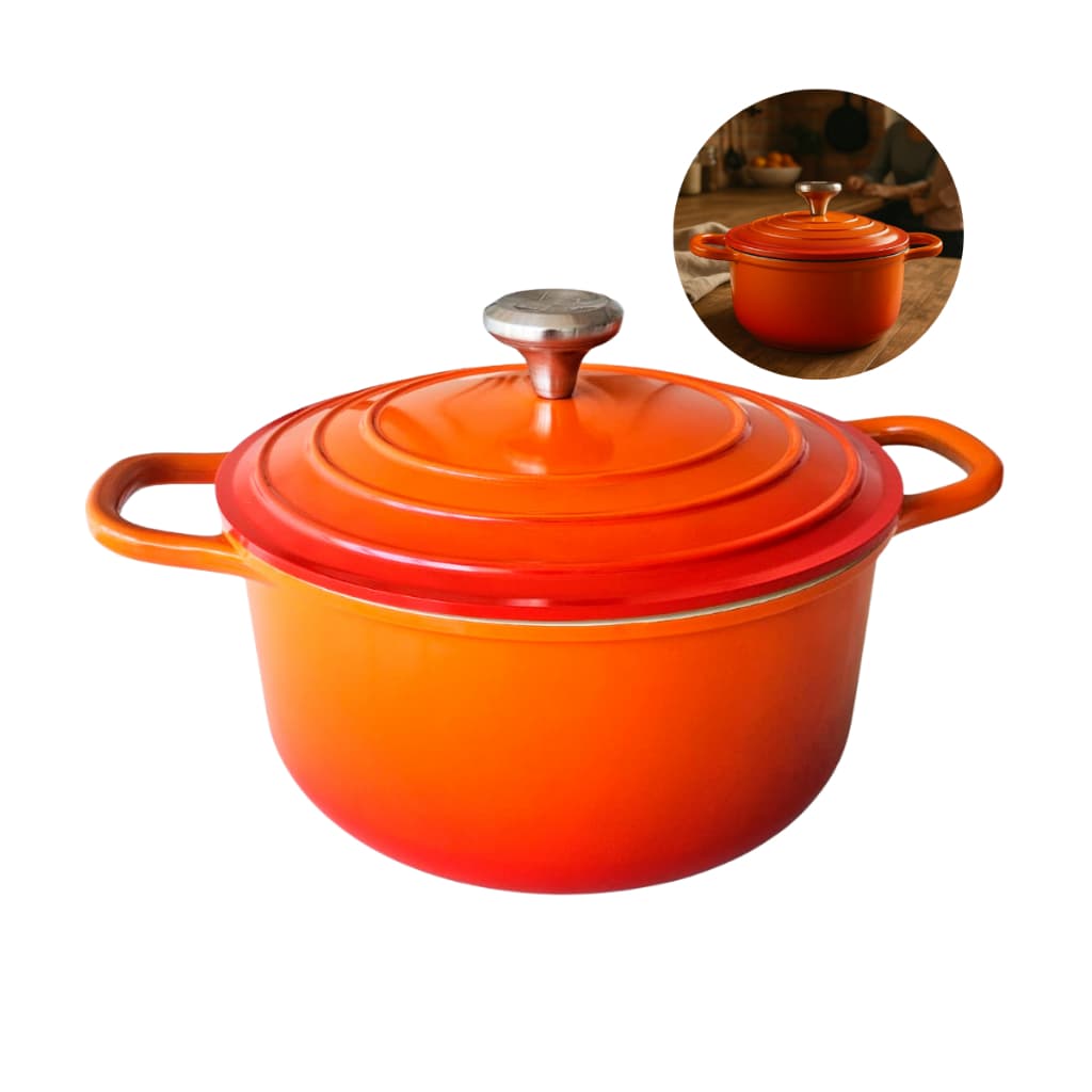 Panela Caçarola Cerâmica Indução 20cm Laranja Grossa 3mm Revestimento Antiaderente