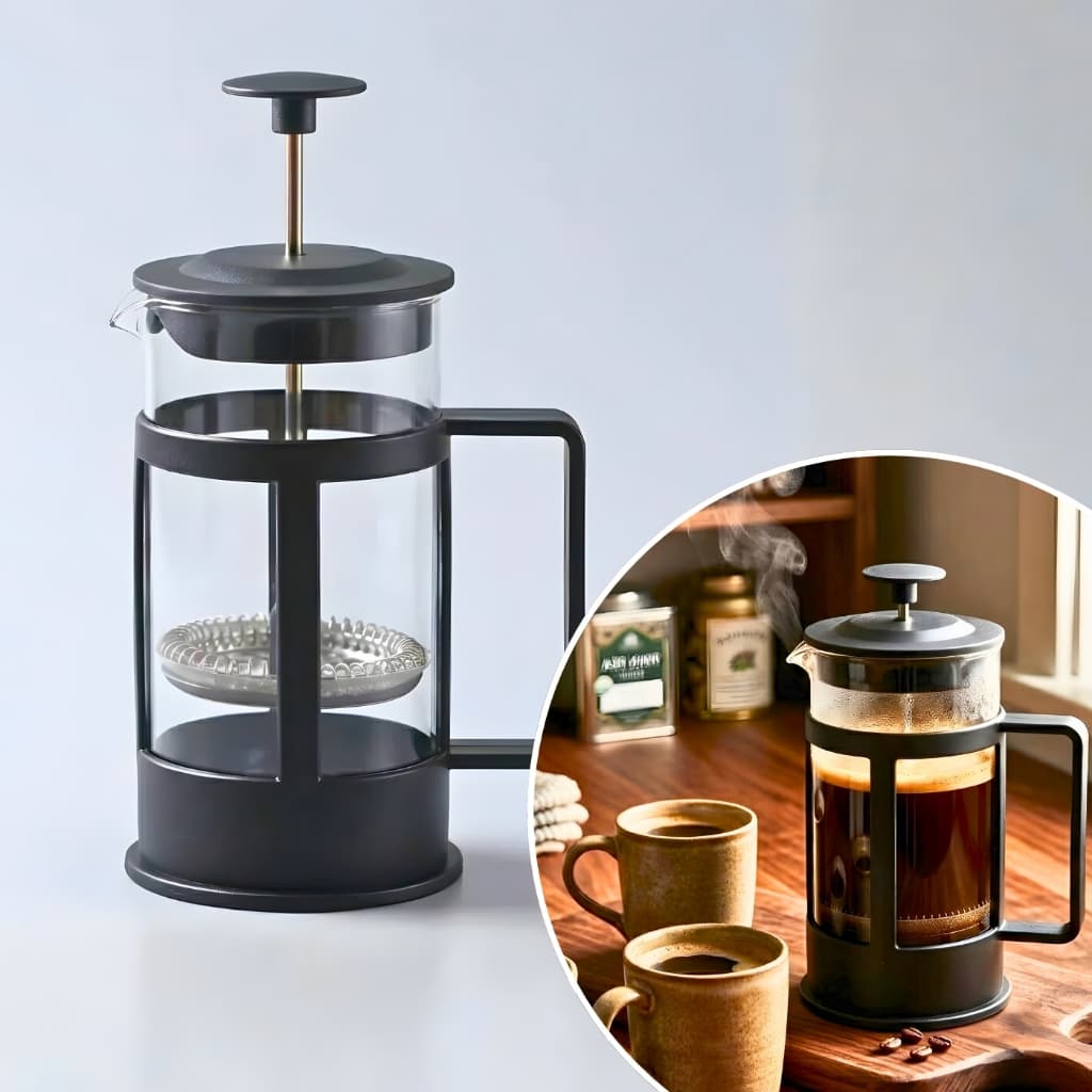 Prensa Francesa para Café e Chá – Elegante, Vidro, Filtro de Precisão