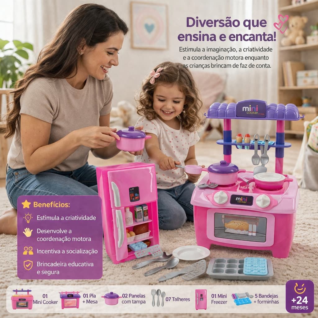 Brinquedo Infantil Mini Freezer Cozinha Cozinha De Brincar Educativo Infantil