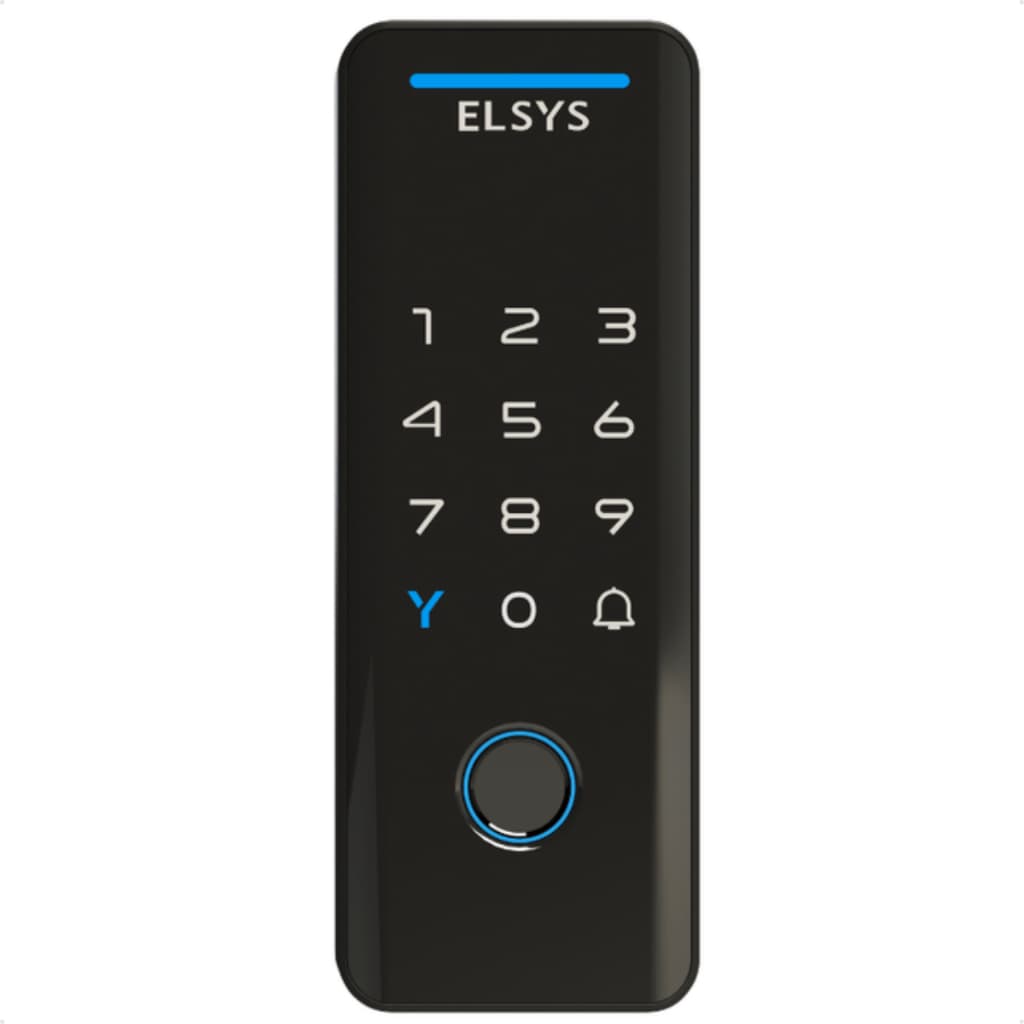Fechadura Digital Elsys Tecno 4100 Preta WiFi | Biométrica, Senha, Tag, App | Sobrepor, Smart Lock
