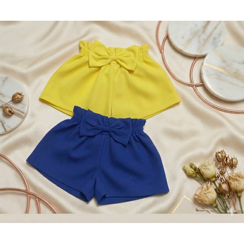 shorts/ kits com dois shorts para menina tecido tactel