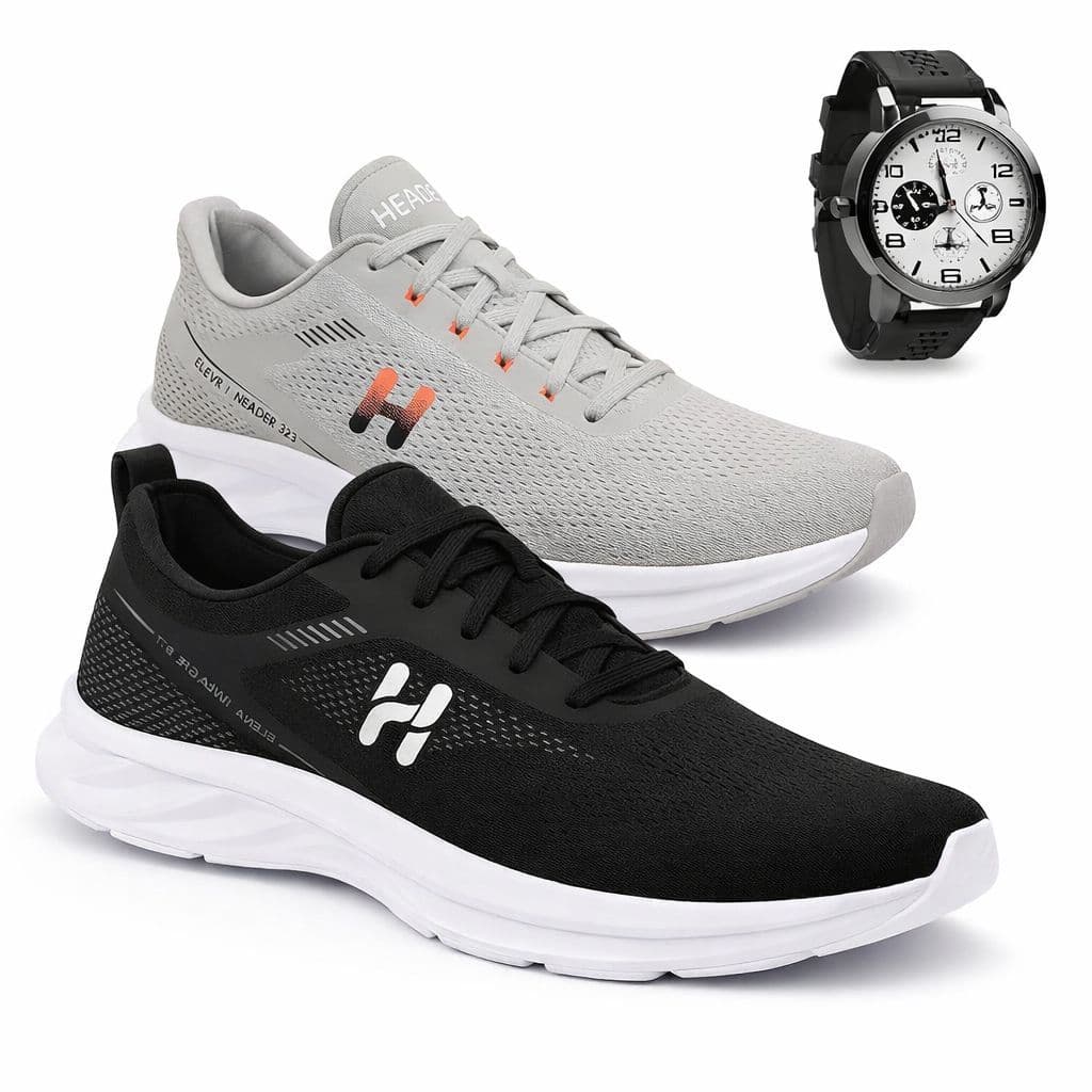 kit Tenis Masulino Run casual academia leve e confortavel + relogio